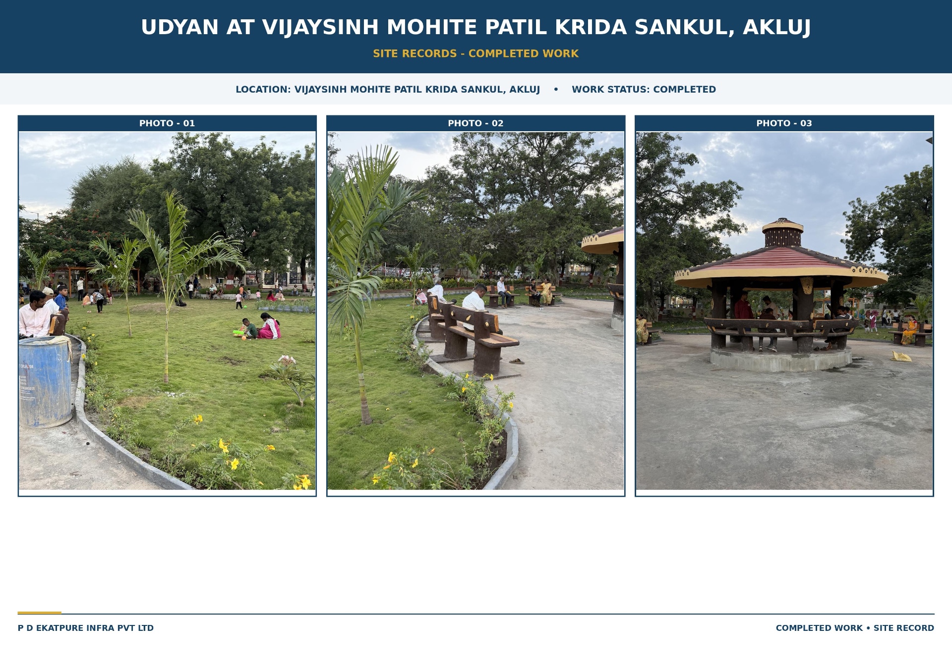 Namo Udyan at Vijaysinh Mohite Patil Krida Sankul, Akluj original site record 2