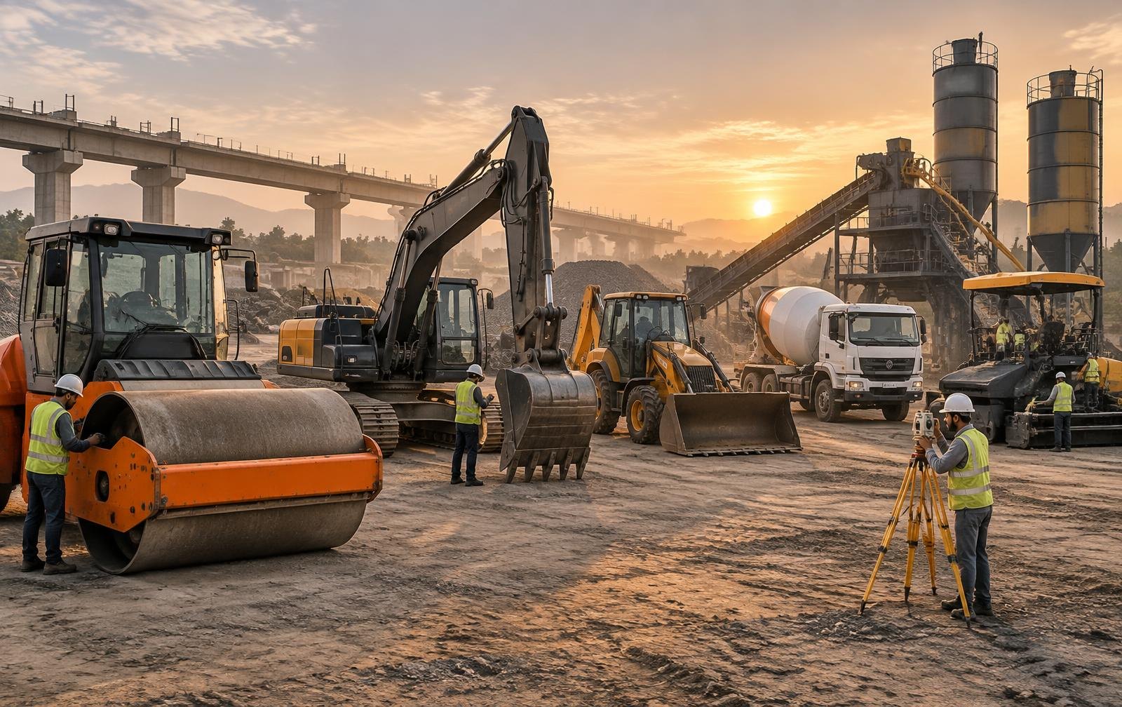Infrastructure construction machinery and equipment yard